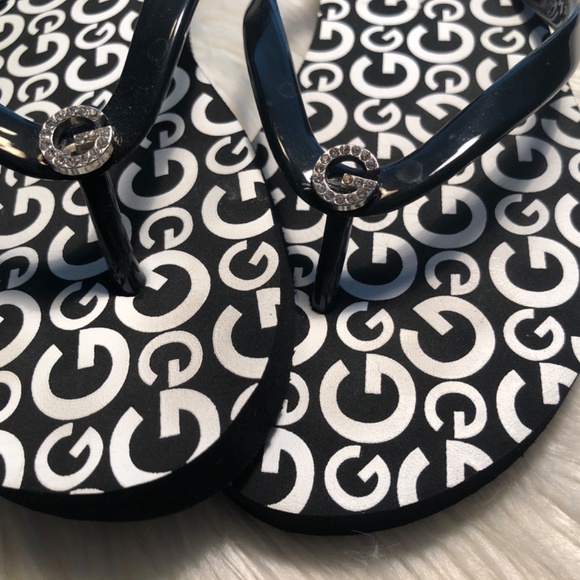G by Guess Los Angeles Bling Summer Flip Flops Size 7/8 - Picture 4 of 7